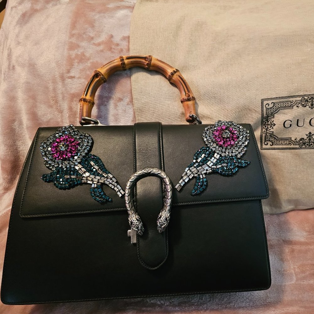***NEW*** GUCCI Borsa Dionyus Moon/NS.Gucci/P Nero/VRY/Multi (Black Leather)
